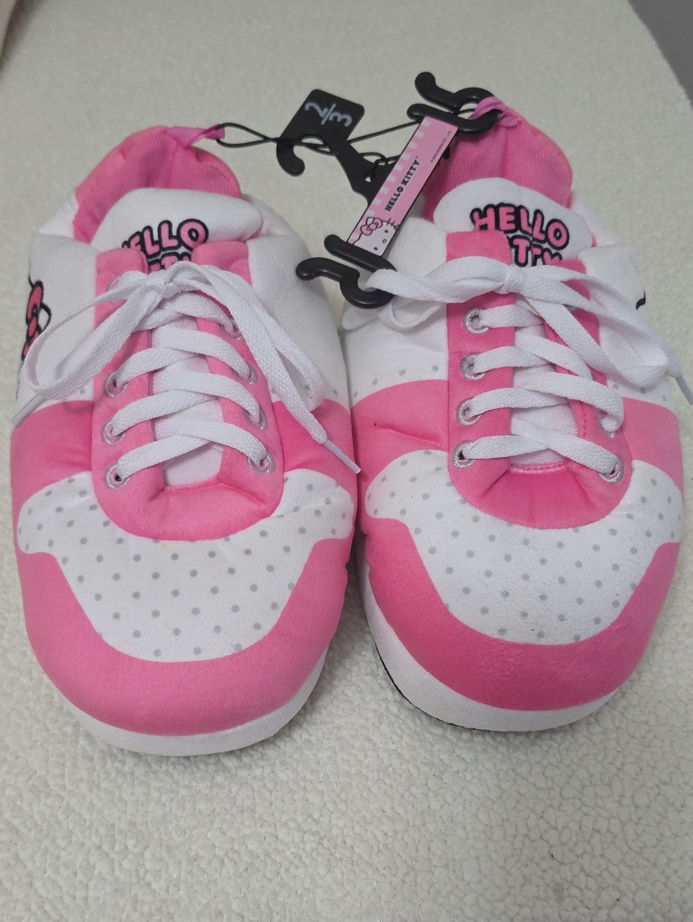 Sanrio Hello Kitty Kids Lace-Up Sneaker Slippers Sz 2-3
